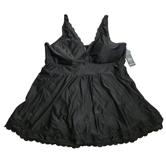 Torrid Other - Torrid Lace Trim Swim Dress 4X One-Piece Swimsuit Wireless Adjustable Black NWT